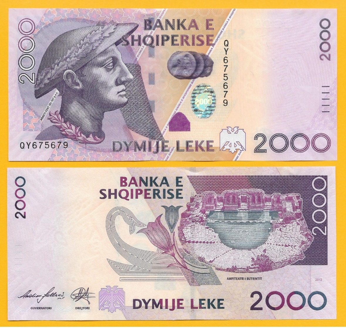 Albania 2000 Leke P-74b 2012 UNC - Albania