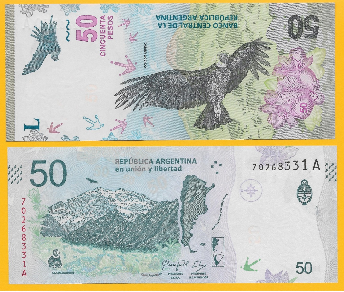 Argentina 50 Pesos	P-new 2018 UNC Banknote - Argentine