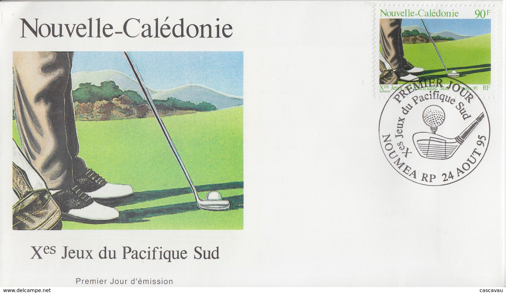 Enveloppe  FDC  1er  Jour   NOUVELLE  CALEDONIE   GOLF   Xéme  Jeux  Du  Pacifique  Sud   1995 - Golf