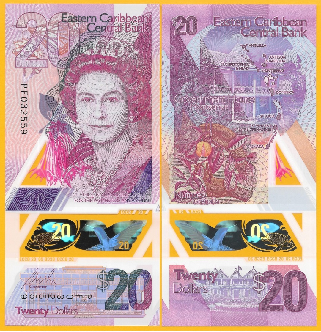 East Caribbean States 20 Dollars P-new 2019 Polymer Banknote UNC - Oostelijke Caraïben