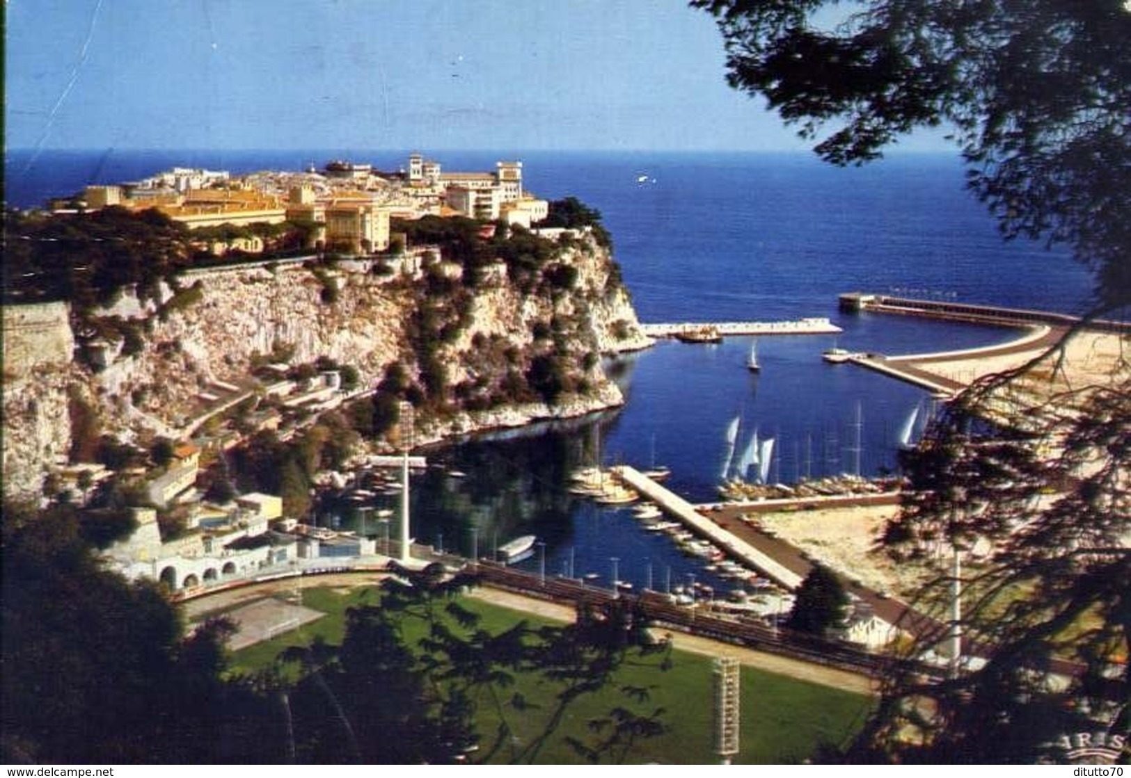 Monaco - Domines Par Le Rocher De Monaco Le Strade Et Le Port De Fontvieille - Formato Grande Viaggiata Mancante Di Affr - Monte-Carlo