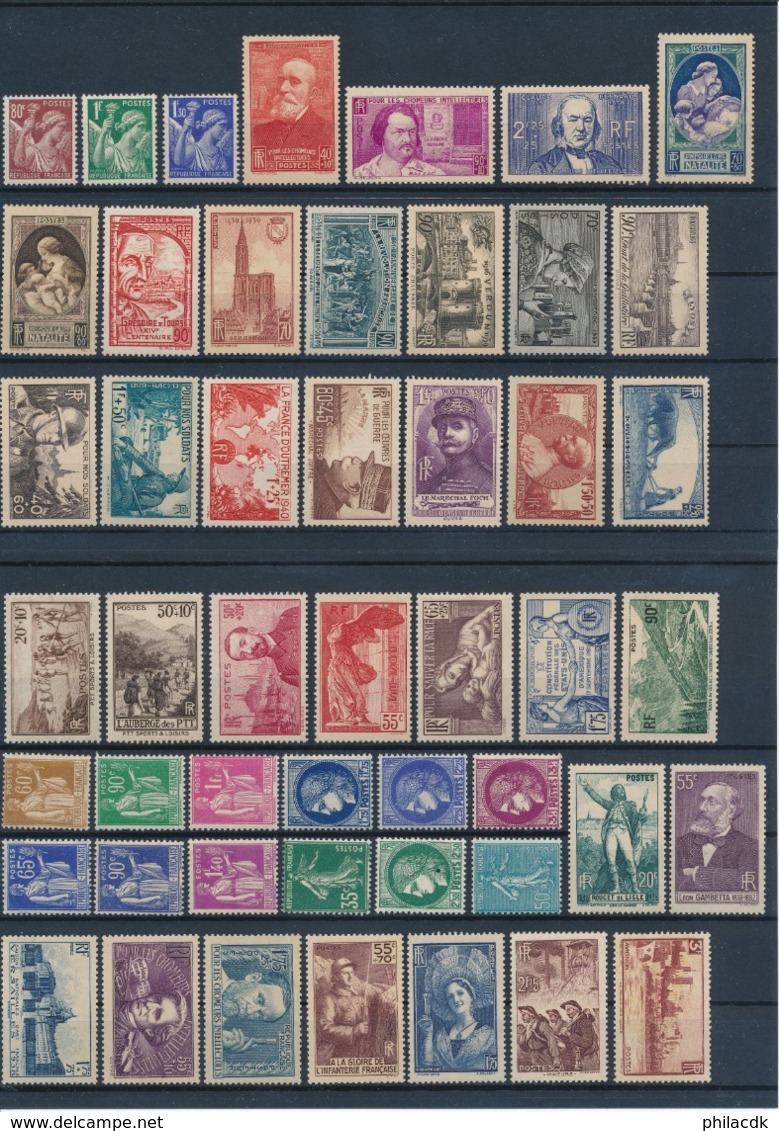 FRANCE - BELLE COLLECTION DE 106 TIMBRES NEUFS* AVEC CHARNIERE OU GOMME ALTEREE DONT SAMOTHRACE - Collections