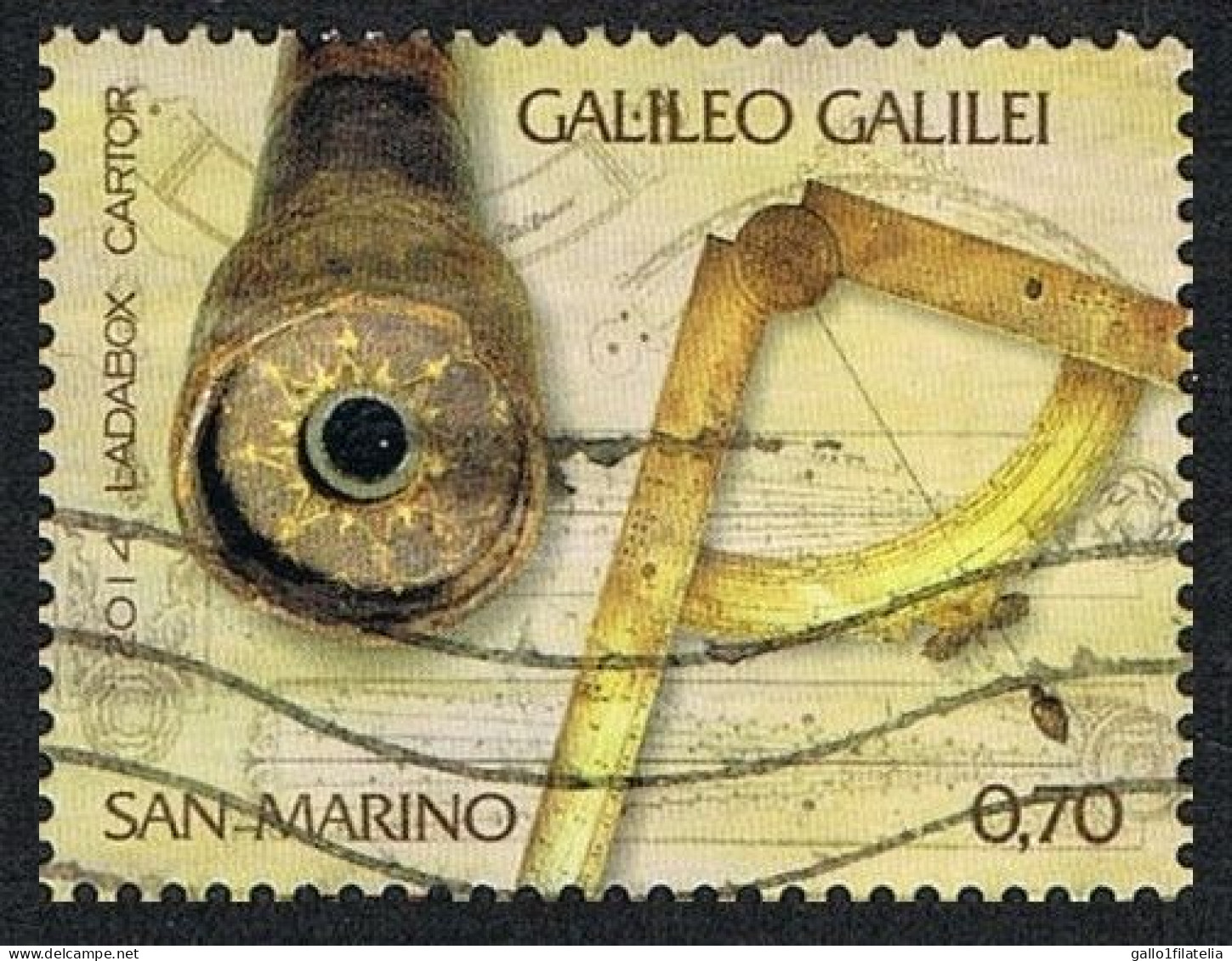 2014 - SAN MARINO - 450° ANNIVERSARIO DELLA NASCITA DI GALILEO / 450th ANNIVERSARY OF THE BIRTH OF GALILEO . USATO - Gebruikt