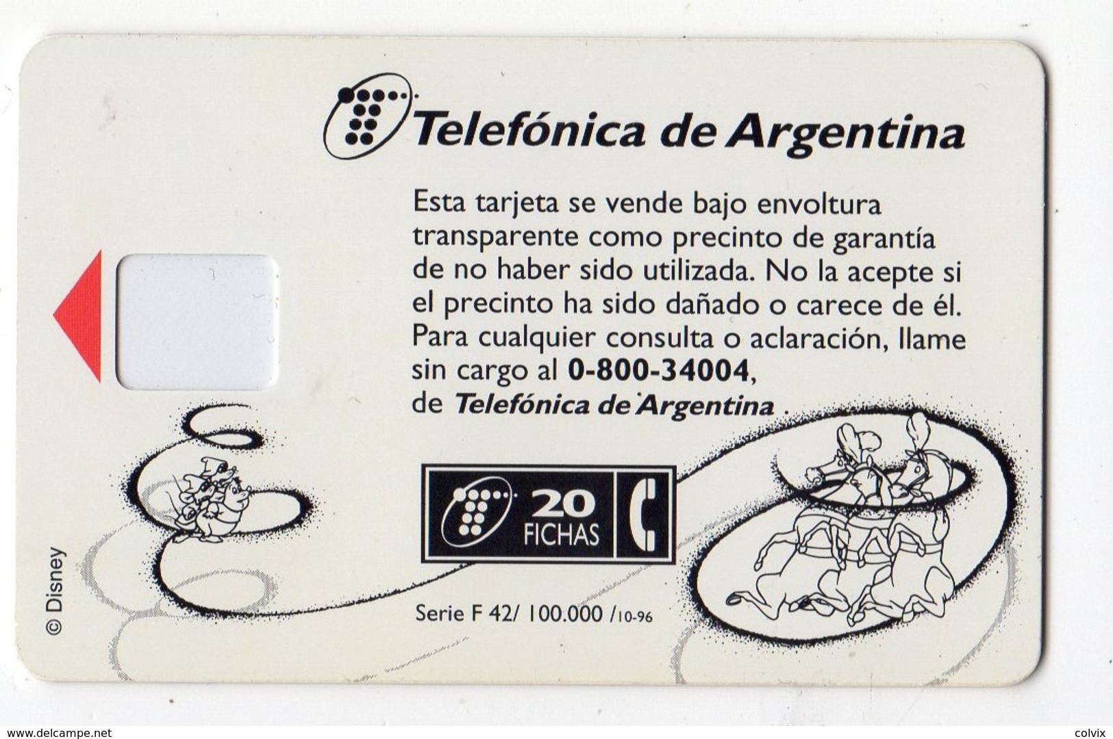 ARGENTINE F42 DISNEY Corps De Carte - Disney