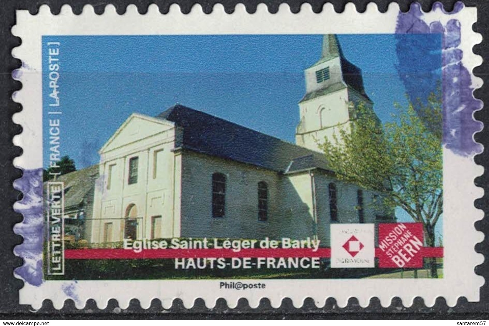 France 2019 Oblitéré Used Patrimoine Mission Stéphane Bern Église Saint Léger De Barly SU - Gebraucht