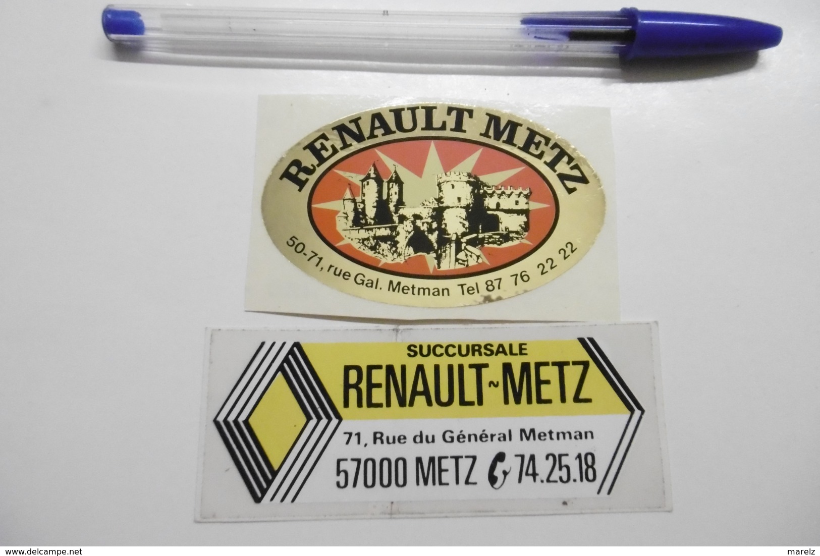 Autocollant Stickers - Garage Automobiles RENAULT METZ 57 MOSELLE - Lot De 2 Autocollants - Autocollants