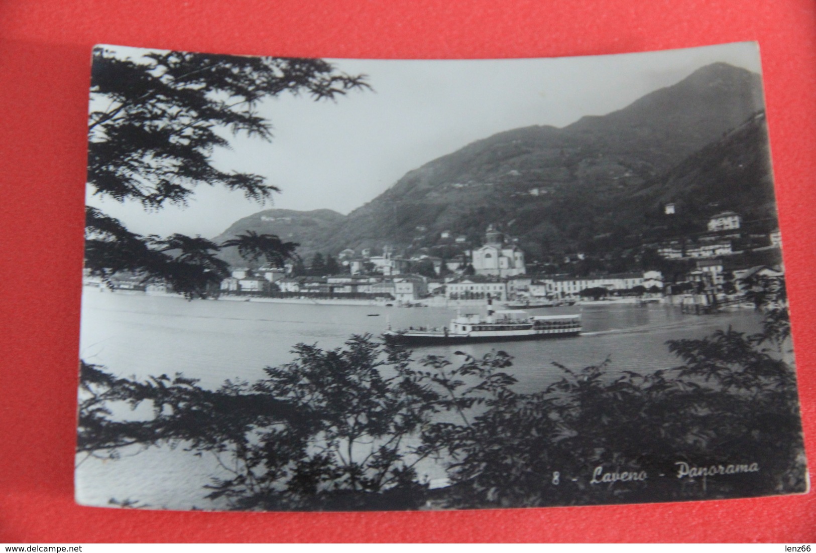 Lago Maggiore Laveno Veduta  Con Piroscafo 1950 - Andere & Zonder Classificatie