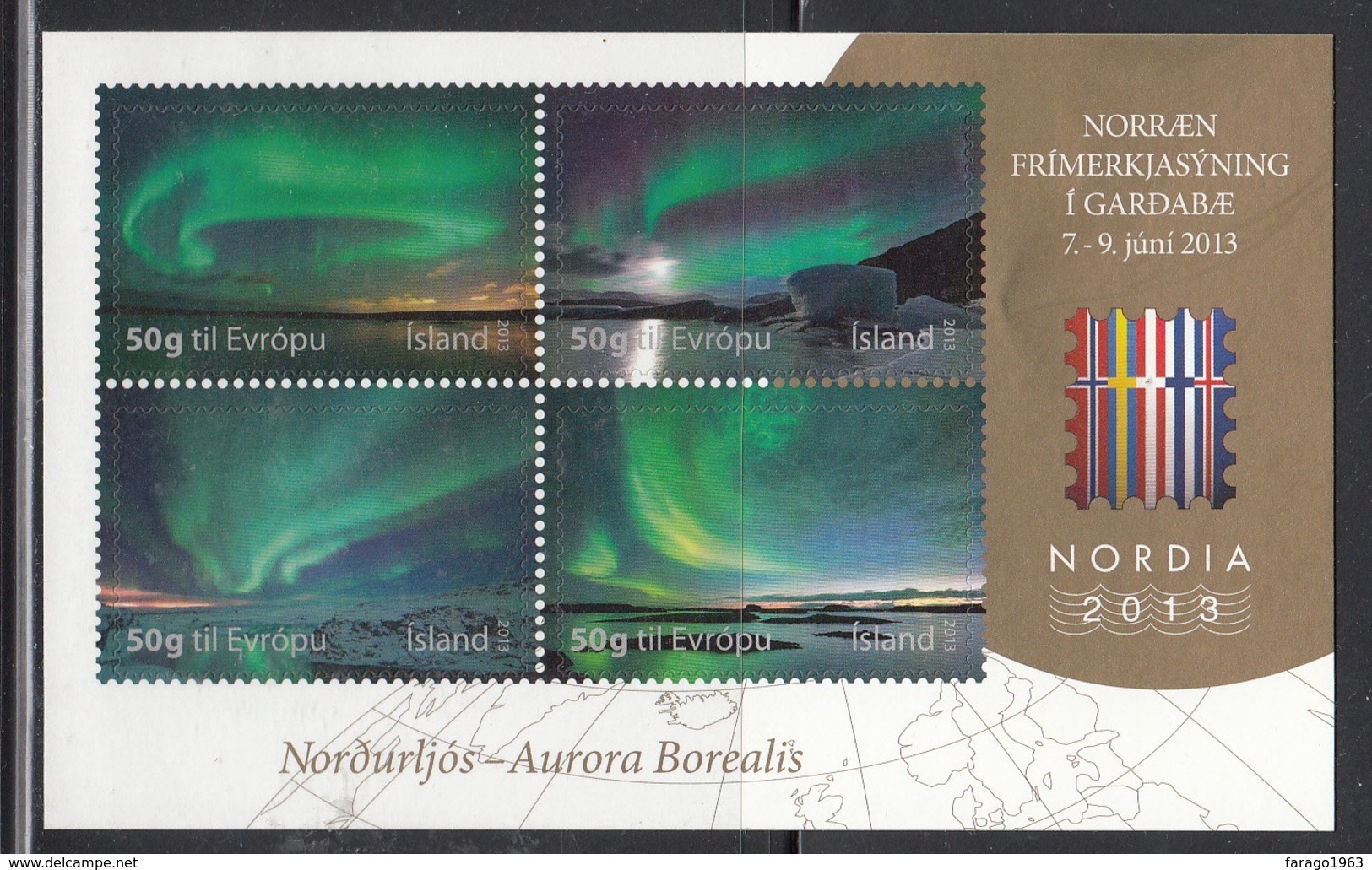 2013 Iceland Aurora Borealis Souvenir Sheet Complete  MNH  **PRICED TO SELL ** - Astronomùia