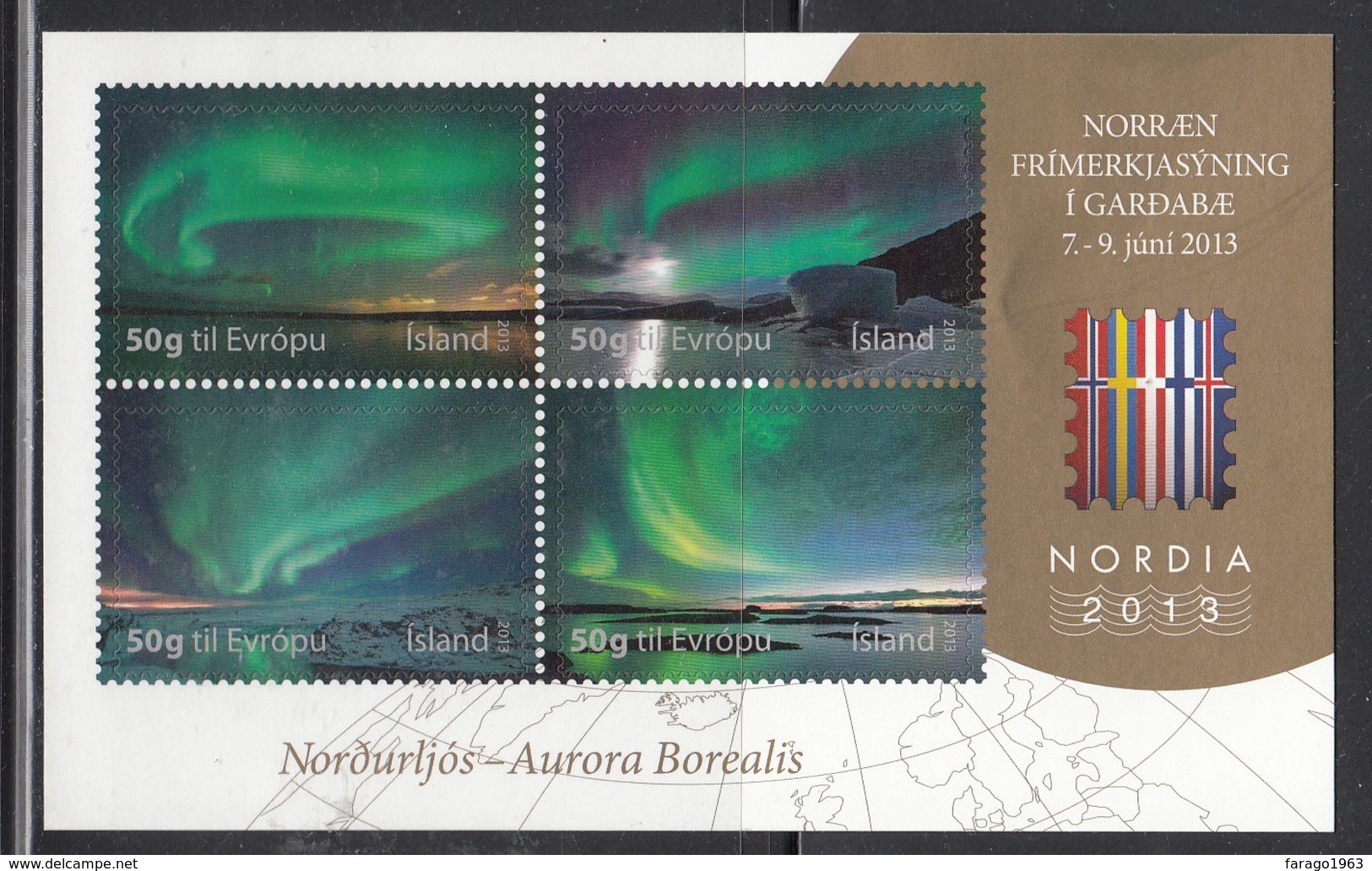 2013 Iceland Aurora Borealis Souvenir Sheet Complete  MNH  **PRICED TO SELL ** - Astronomie