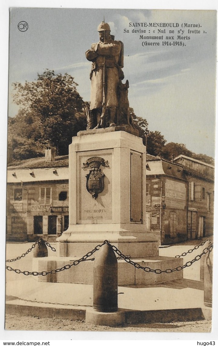 SAINTE MENEHOULD - MONUMENT AUX MORTS GUERRE 1914 / 1918 - CPA COULEUR NON VOYAGEE - Sainte-Menehould