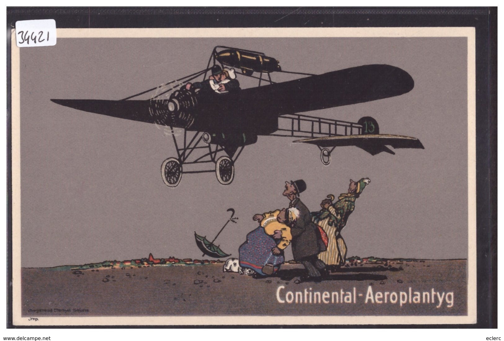 PUBLICITE CONTINENTAL AEROPLANTYG - AVION - CAOUTCHOUC Cie STOCKHOLM - TB - Publicidad