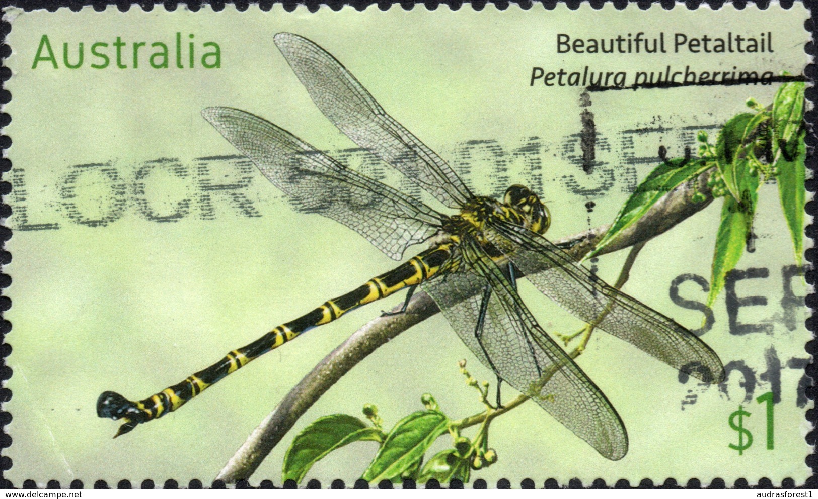 2017 AUSTRALIA Large DRAGONFLY VERY FINE POSTALLY USED Sheet $1 STAMP - Christmas Island