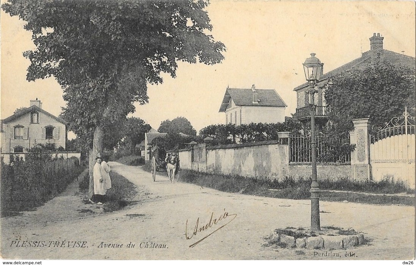 Le Plessis-Trévise (S-et-O.) - Avenue Du Château, Attelage - Edition Perdriau - Le Plessis Trevise