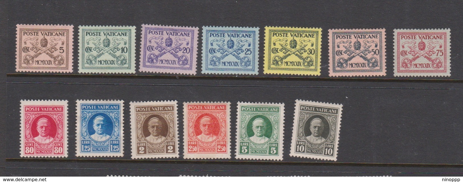 Vatican City S 1-13 1929 Pope Pius XI  Definitive,mint Hinged - Unused Stamps