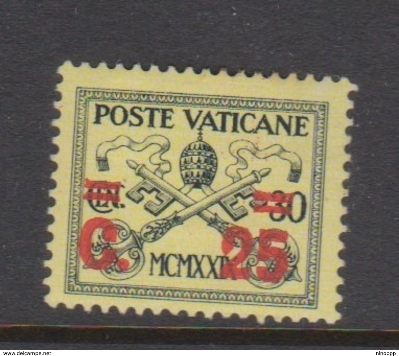 Vatican City S 14 1931 Surcharged 2c On 30c Yellow,mint Hinged - Unused Stamps