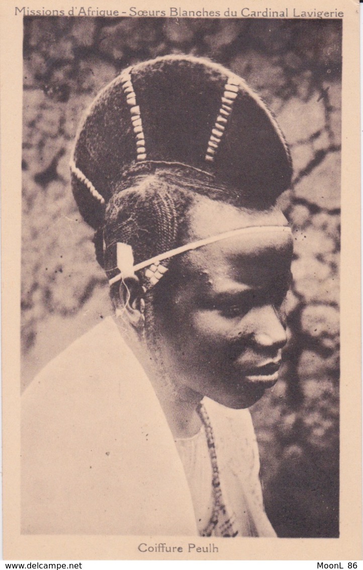 A.O.F. - AFRIQUE OCCIDENTALE FRANCAISE - COIFFURE D'UNE JEUNE FILLE -  FEMME PEULH - HAUTE VOLTA - BURKINA FASO - Afrique