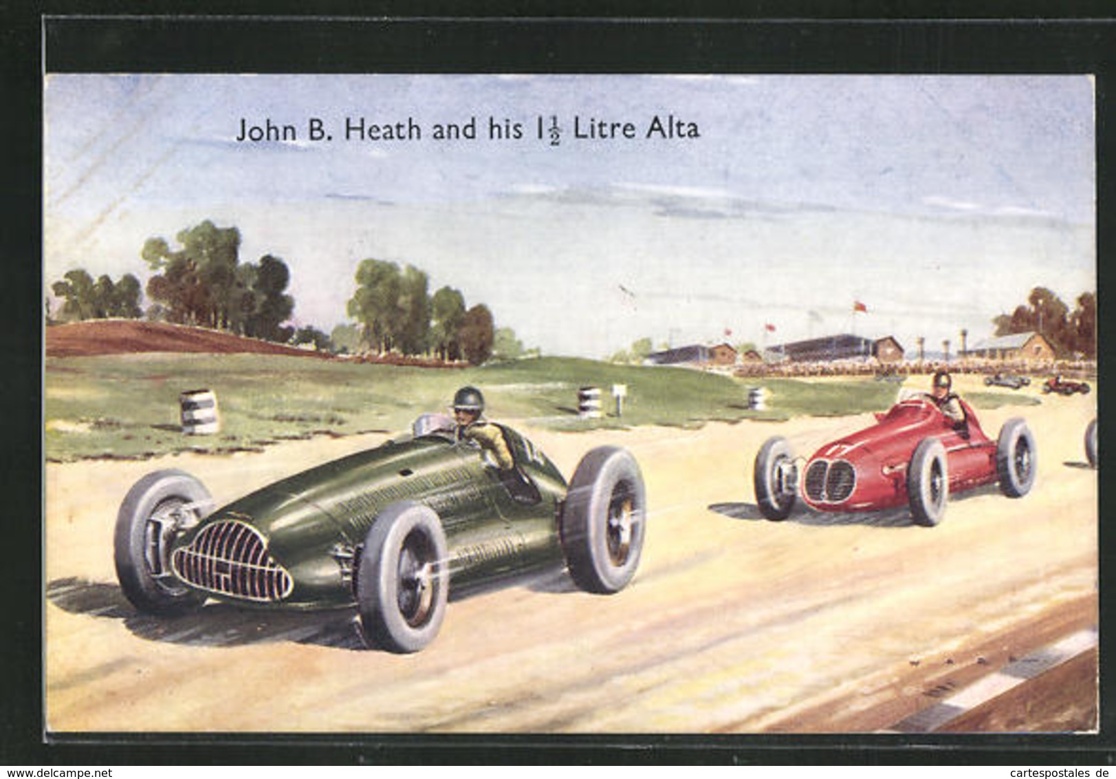 Künstler-AK John B. Heath And His 1 1 /2 Litre Alta, Autorennen - Autres & Non Classés