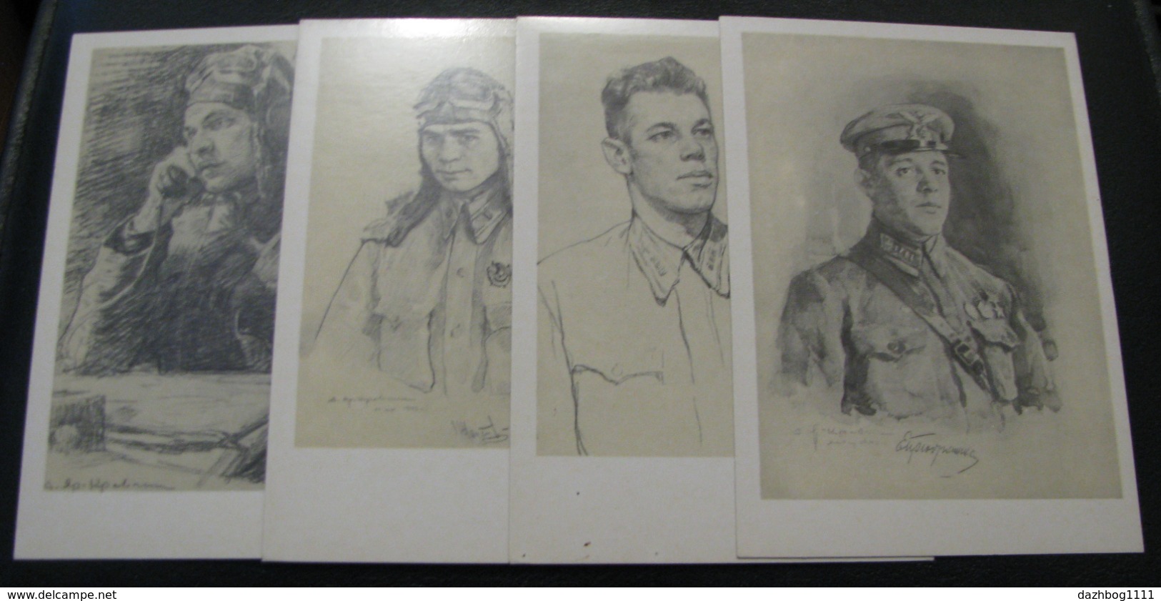 USSR Soviet Russia unused postcard Clean Set of postcards Pilots of the Heroic Leningrad 16 pieces 1985