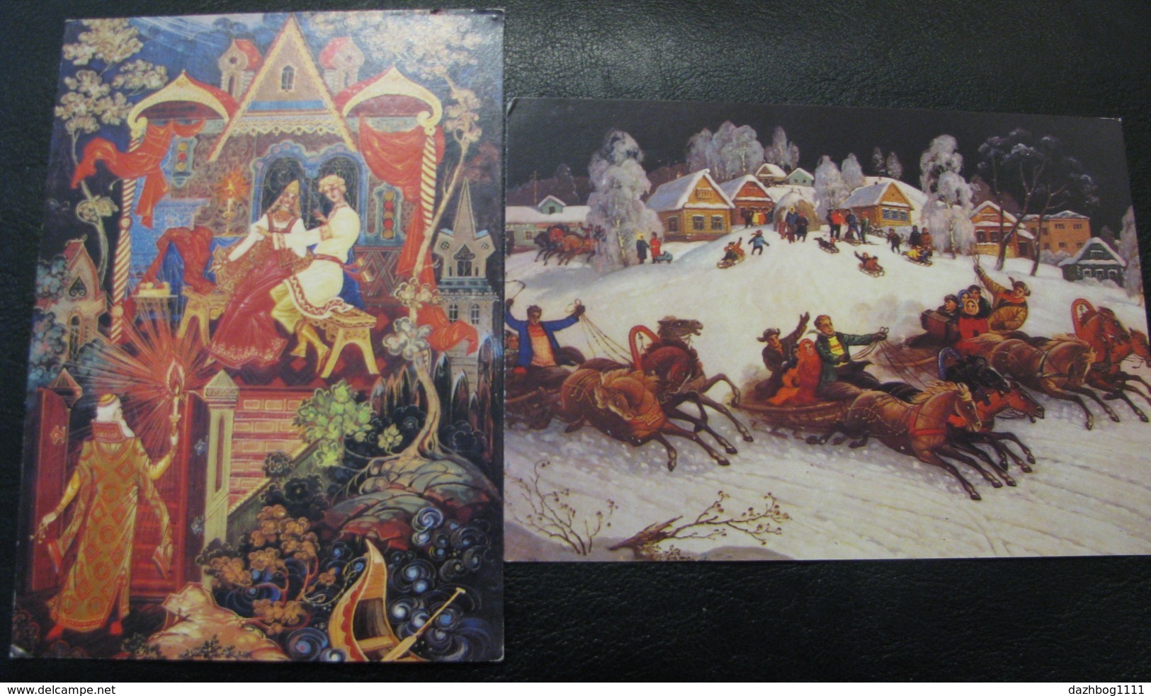 USSR Soviet Russia unused postcard Clean A set of cards Russian lacquer art 18 pieces 1981