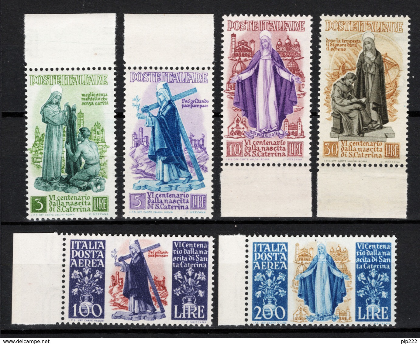 Italia Repubblica 1948 Santa Caterina (Sass. 574/77+A 1476/7) **/MNH VF - 1946-60: Nuovi