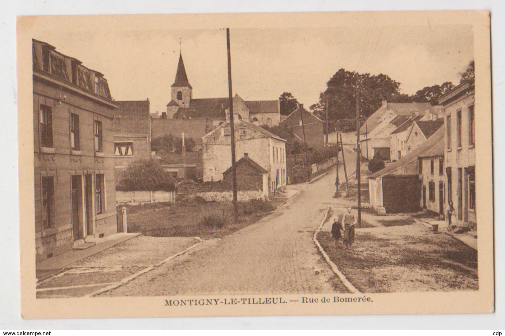 Cpa Montigny Le Tilleul  Rue De Bomerée - Montigny-le-Tilleul