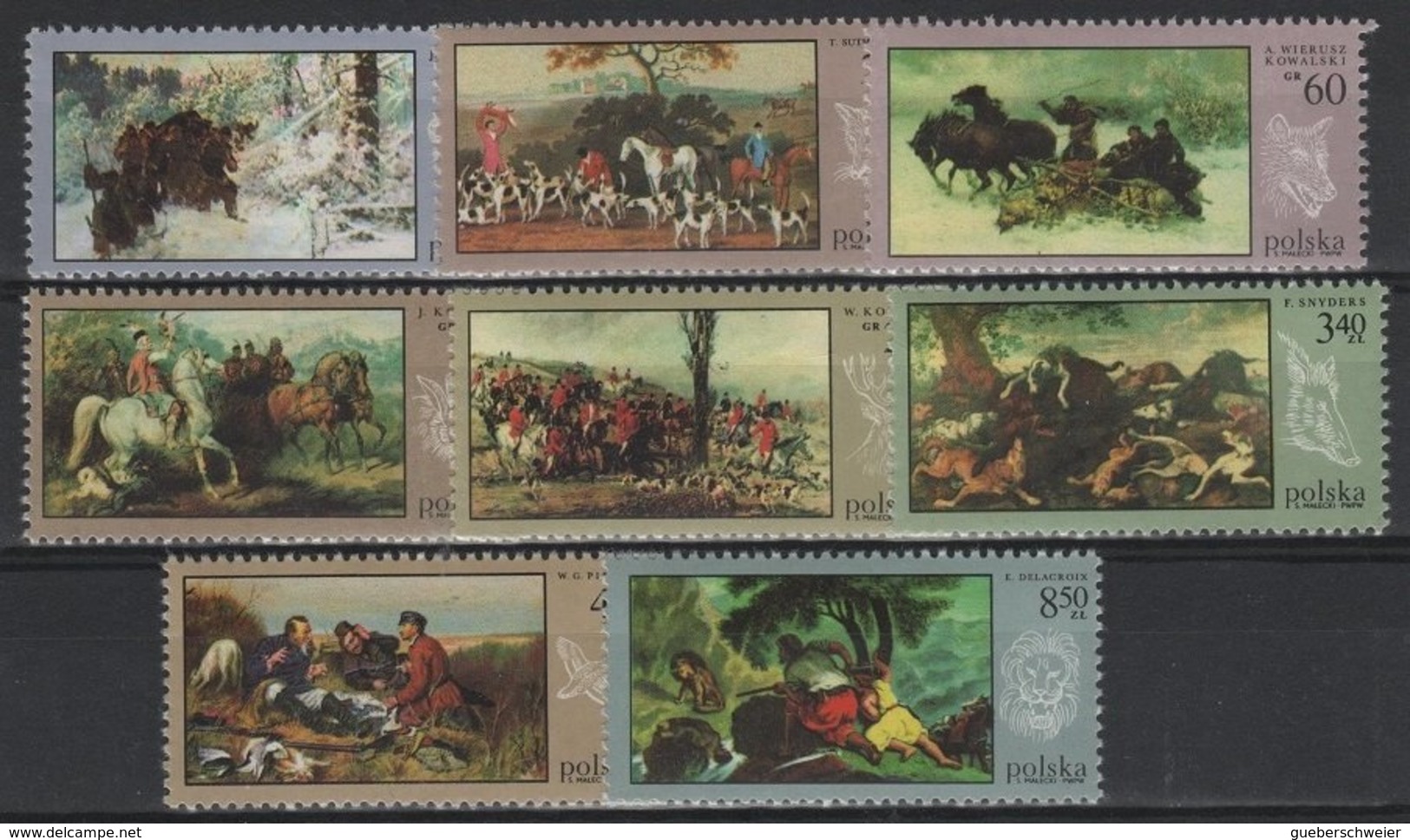 CHAS 12 - POLOGNE N° 1740/47 Neufs Thèmes Animaux Sauvages, Tableaux De Chasse - Unused Stamps