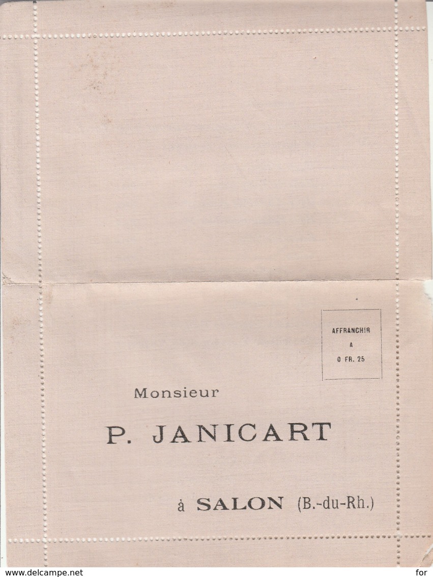 Carte-réponse : Huilerie - Savonnerie : P. JANICART : ( Salon De Provence - Bouches Du Rhone ) à Volet - Salon De Provence