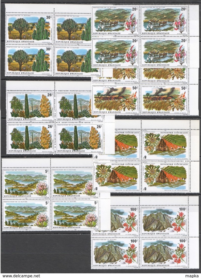 Y216 1975 RWANDA FLORA & FAUNA ANIMALS PROTECTION NATURE 4SET MNH - Autres & Non Classés