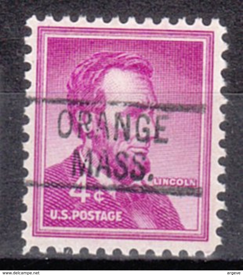 USA Precancel Vorausentwertung Preo, Locals Massachusetts, Orange 819 - Precancels