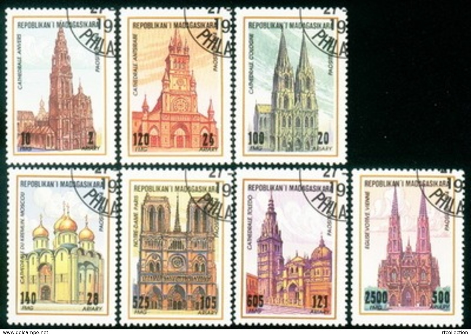 Malagasy 1994 Madagascar Architecture Church Cathedral Building Houses History Cultures Churches Art Stamps CTO Used - Other & Unclassified