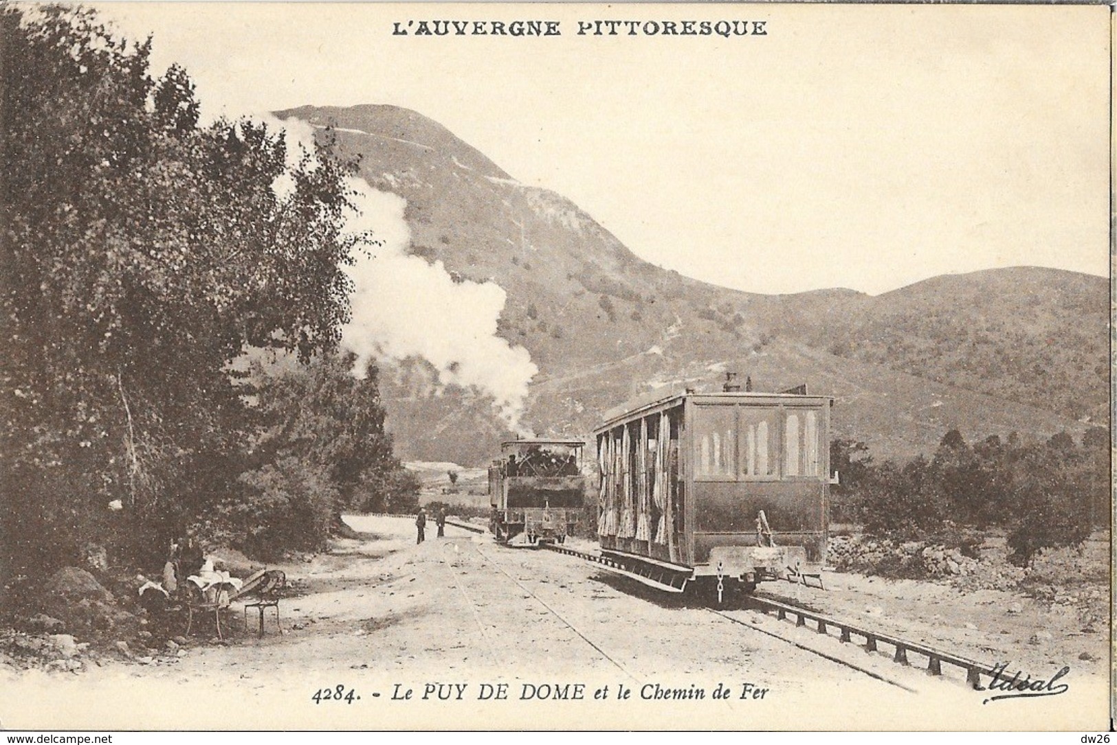 Le Chemin De Fer Et Le Puy De Dôme, Train à Crémaillère (locomotive Et Wagon) - Carte Idéal N° 4284 Non Circulée - Treni