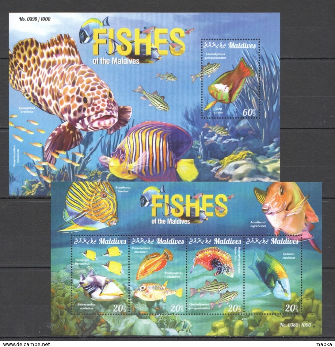 ML101 2015 MALDIVES FAUNA MARINE LIFE FISHES KB+BL MNH - Vie Marine