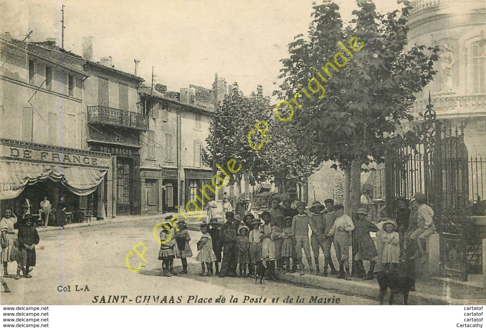 13. Carte Fautée " SAINT CHMAAS " .  ( CHAMAS ) . Place De La Poste Et De La Mairie . - Autres & Non Classés