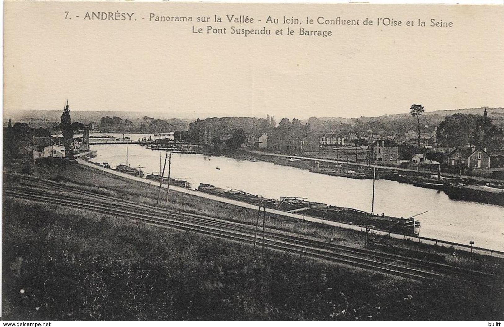 ANDRESY - Le Pont Suspendu Et Le Barrage - Péniche - Andresy