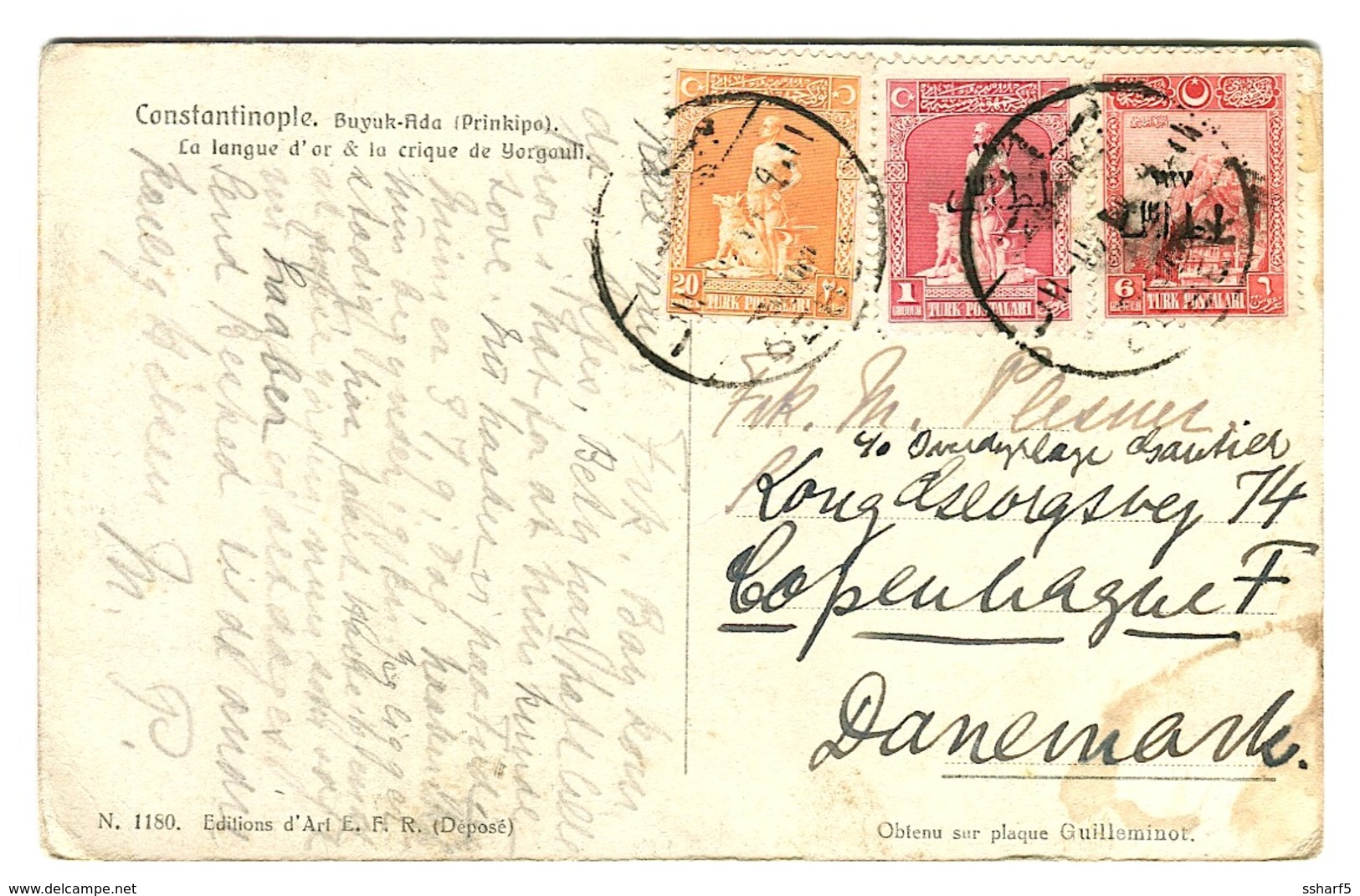 1927 Surcharges On 1 + 6 Nice Tricolor Franking On Postcards Sent To Denmark - Briefe U. Dokumente