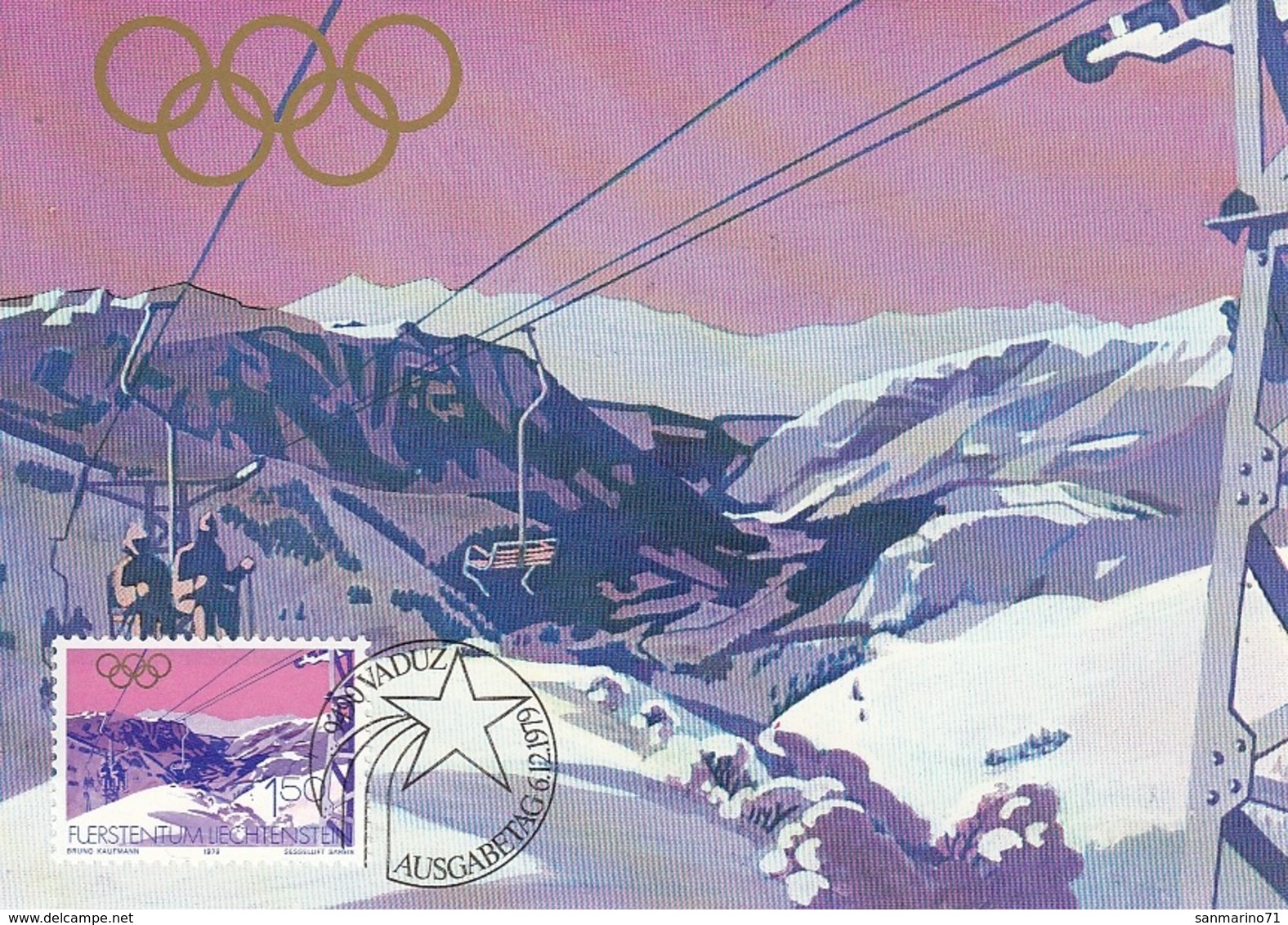 LIECHTENSTEIN Maximum Card 737 - Winter 1980: Lake Placid