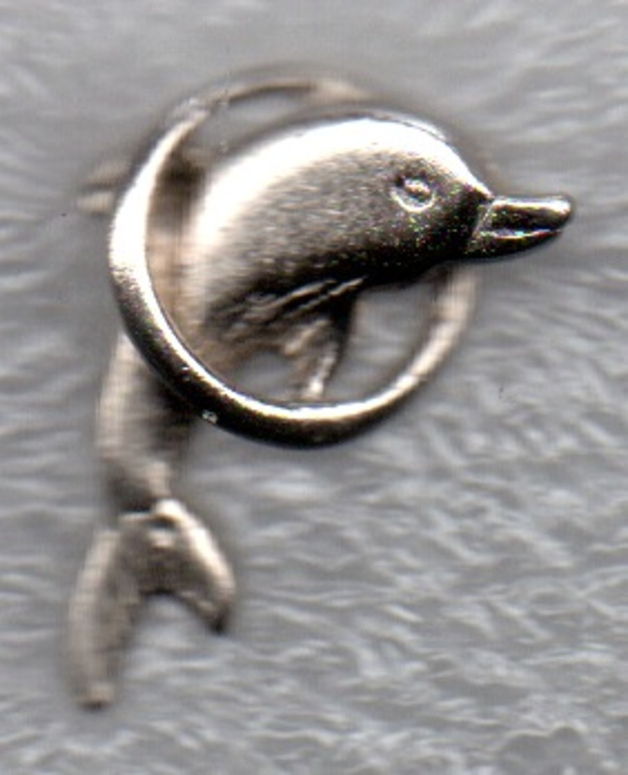 Pin's Pins Dauphin Dolphin Delphin 28mm Métal Argenté - Tiere