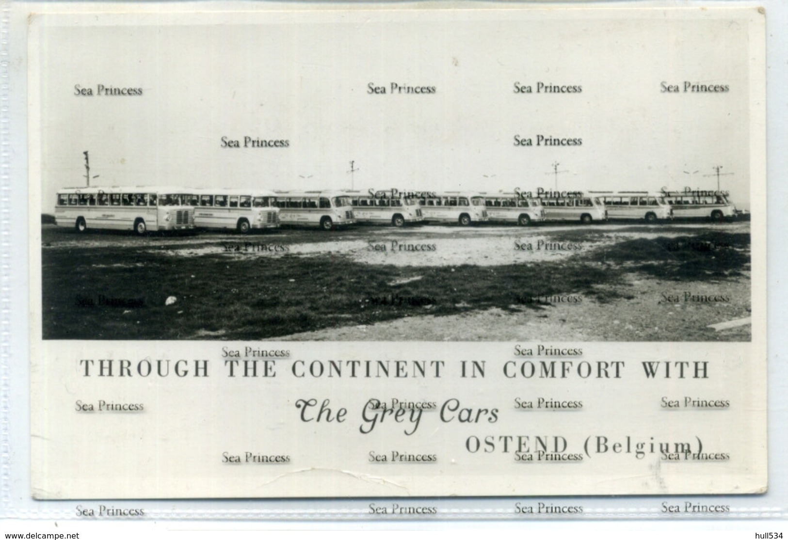 Belgium Postcard West Flanders Grey Cars Ostend Advert Omnibus 1950s Oostende - Oostende