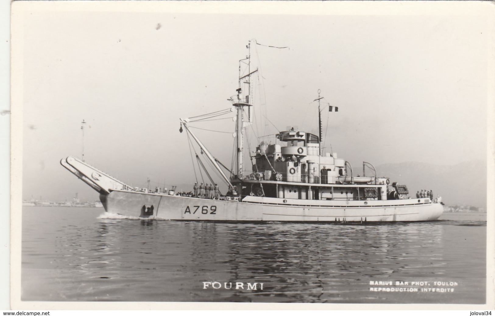 Bateau - Gabare FOURMI - Marine Nationale - Carte Photo Marius Bar - Non écrite - Warships