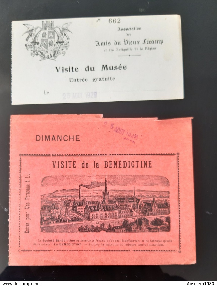 1929 LIVRET + INVITATION VISITE A LA BENEDICTINE FECAMP PHOTO DISTILLERIE ETIQUETAGE USINE ATELIER 76 NORMANDIE ALCOOL