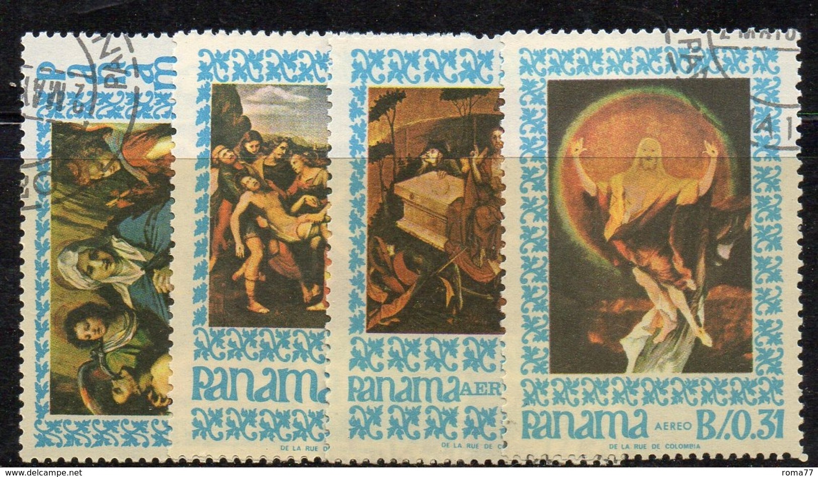 APR1772 - PANAMA 1967 , Posta Aerea 4 Valori A Tema Religioso  Usato Con Gomma (2380A) - Panama