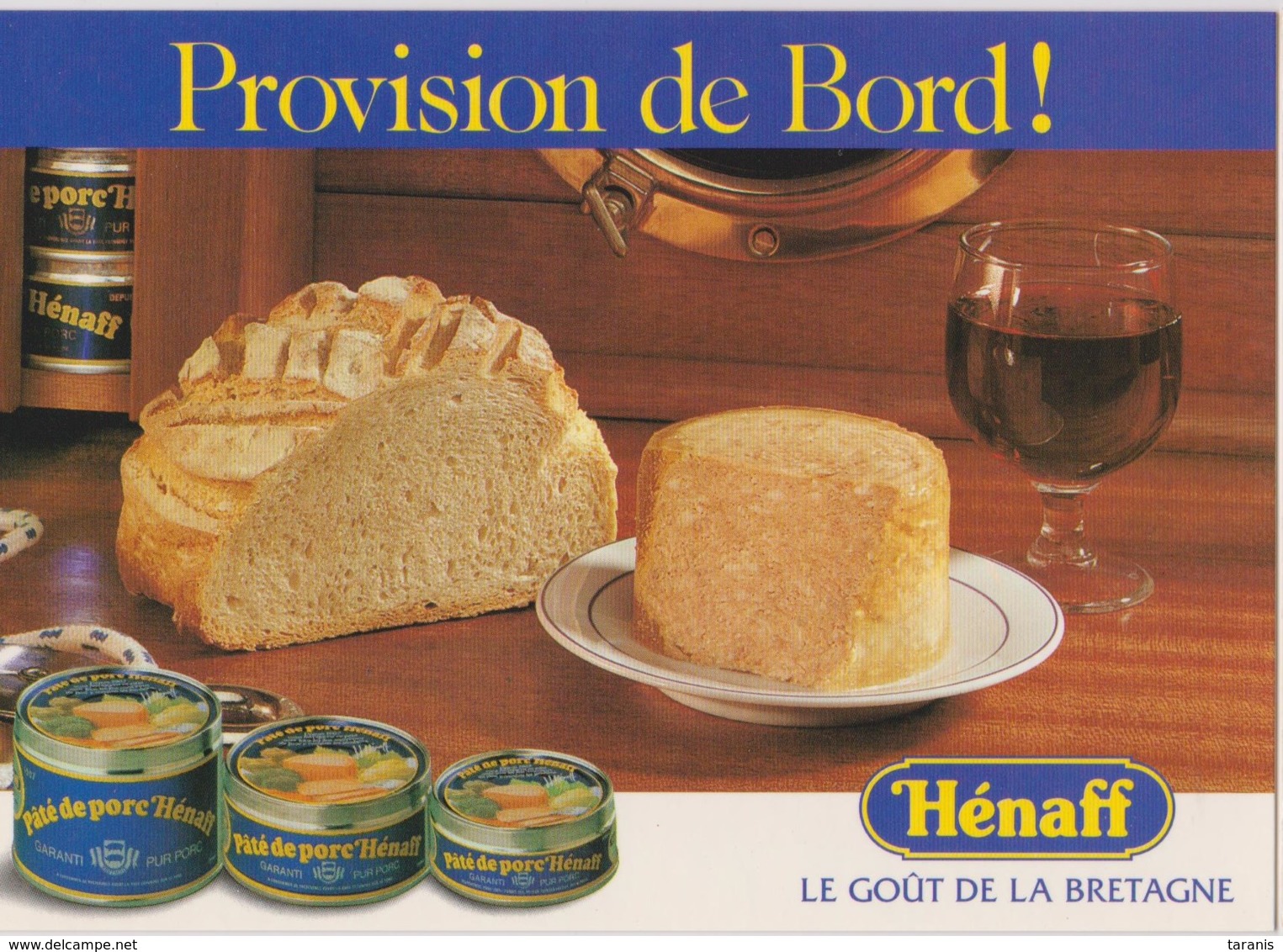 HENAFF - Provision De Bord - ALIMENTATION, PORC, BRETAGNE, HUMOUR - CPM TBon Etat (voir Scan) - Werbepostkarten