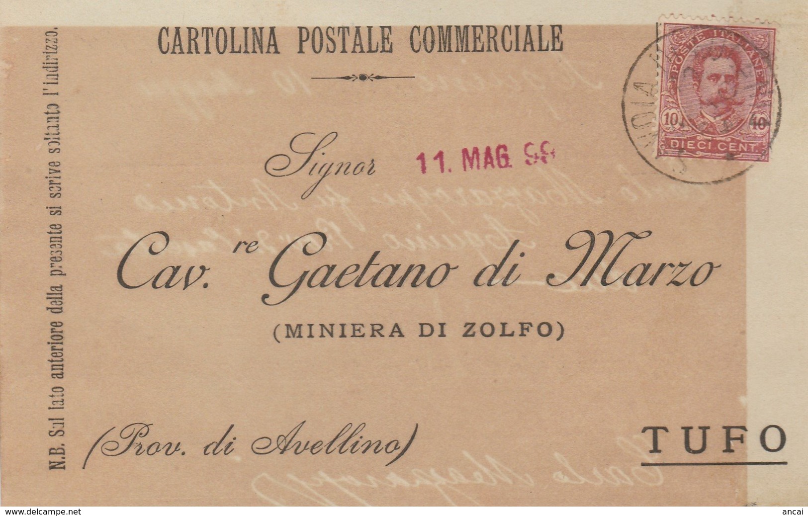 Savoia Di Lucania. 1899. Annullo Grande Cerchio SAVOIA DI LUCANIA, Su Cartolina Postale Commerciale - Marcofilía