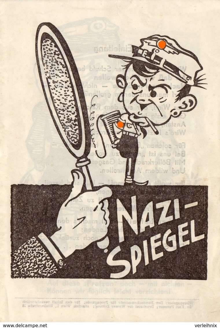 Nazi-Spiegel Hrsg.: Der Bundeskommissär Für Propaganda 1934 österreichisches Antifaschistisches Karikaturenheft - 1939-45