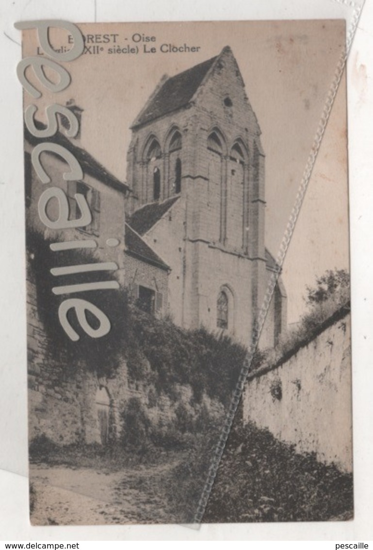 60 OISE - CP BOREST - L'EGLISE ( XIIe Siècle ) LE CLOCHER - PAS DE NOM D'EDITEUR - Sonstige & Ohne Zuordnung