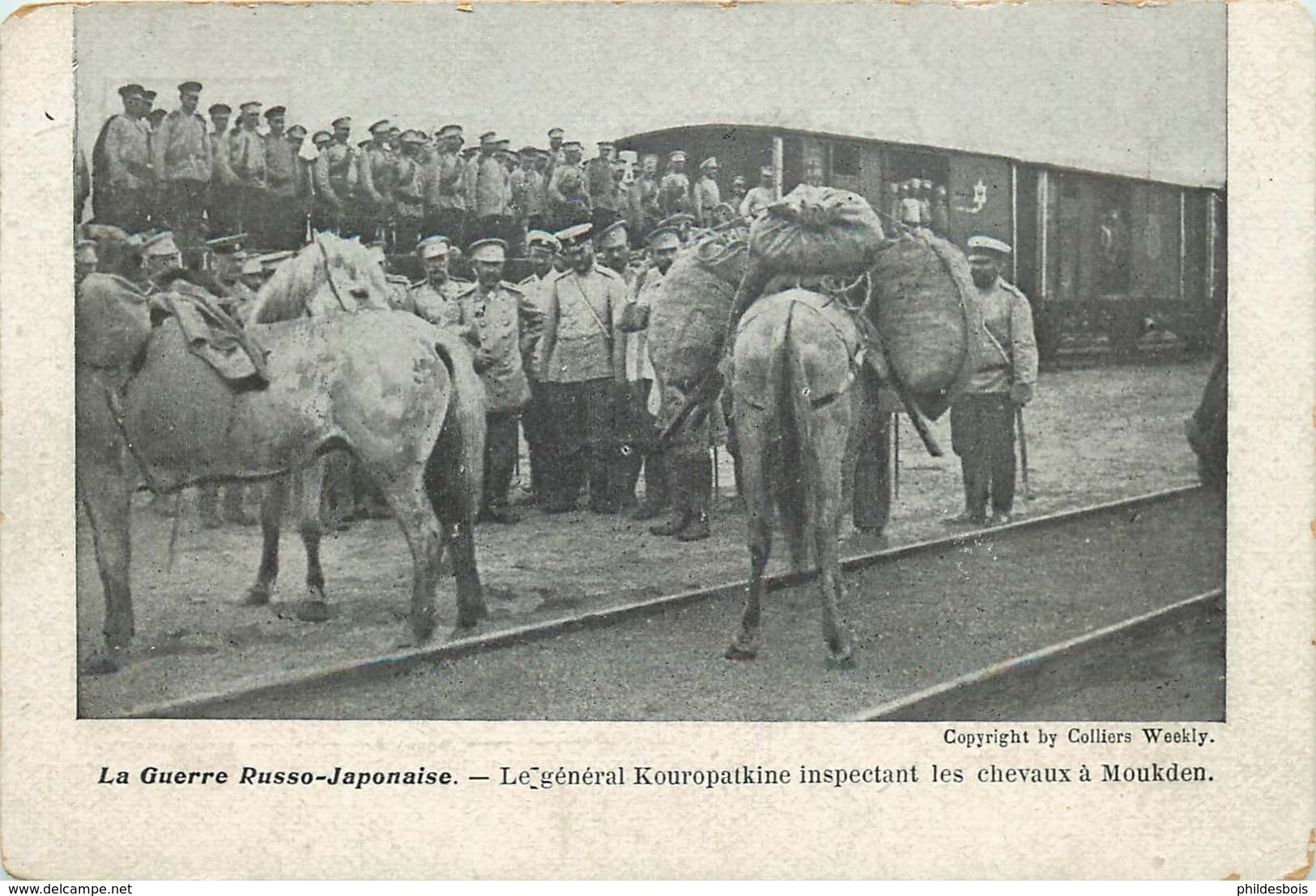 RUSSIE , RUSSIA GUERRE RUSSO JAPONAISE , RUSSO JAPANESE Général Kouropatkine Inspectant Les Chevaux A MOUKDEN ( Chine ) - Rusland