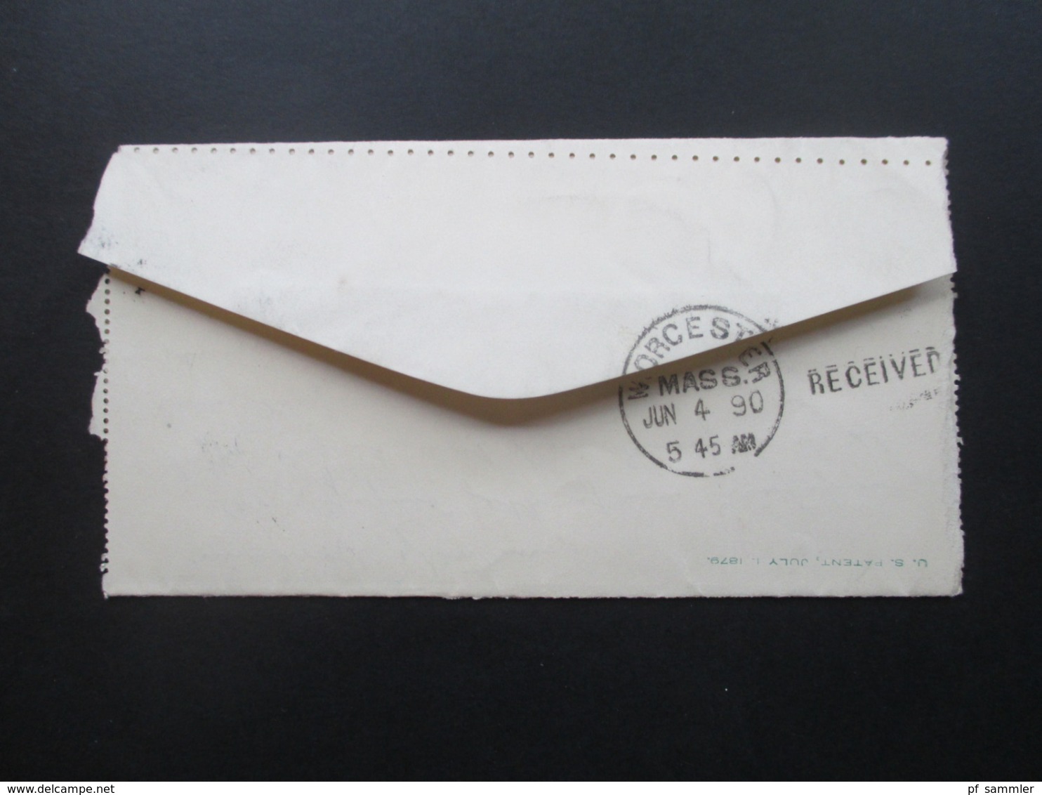 USA 1890 Letter Sheet Envelope New York - Worcester Mass Stempel Received Social Philately Dr. Oskar Bolza Mathematiker - Covers & Documents