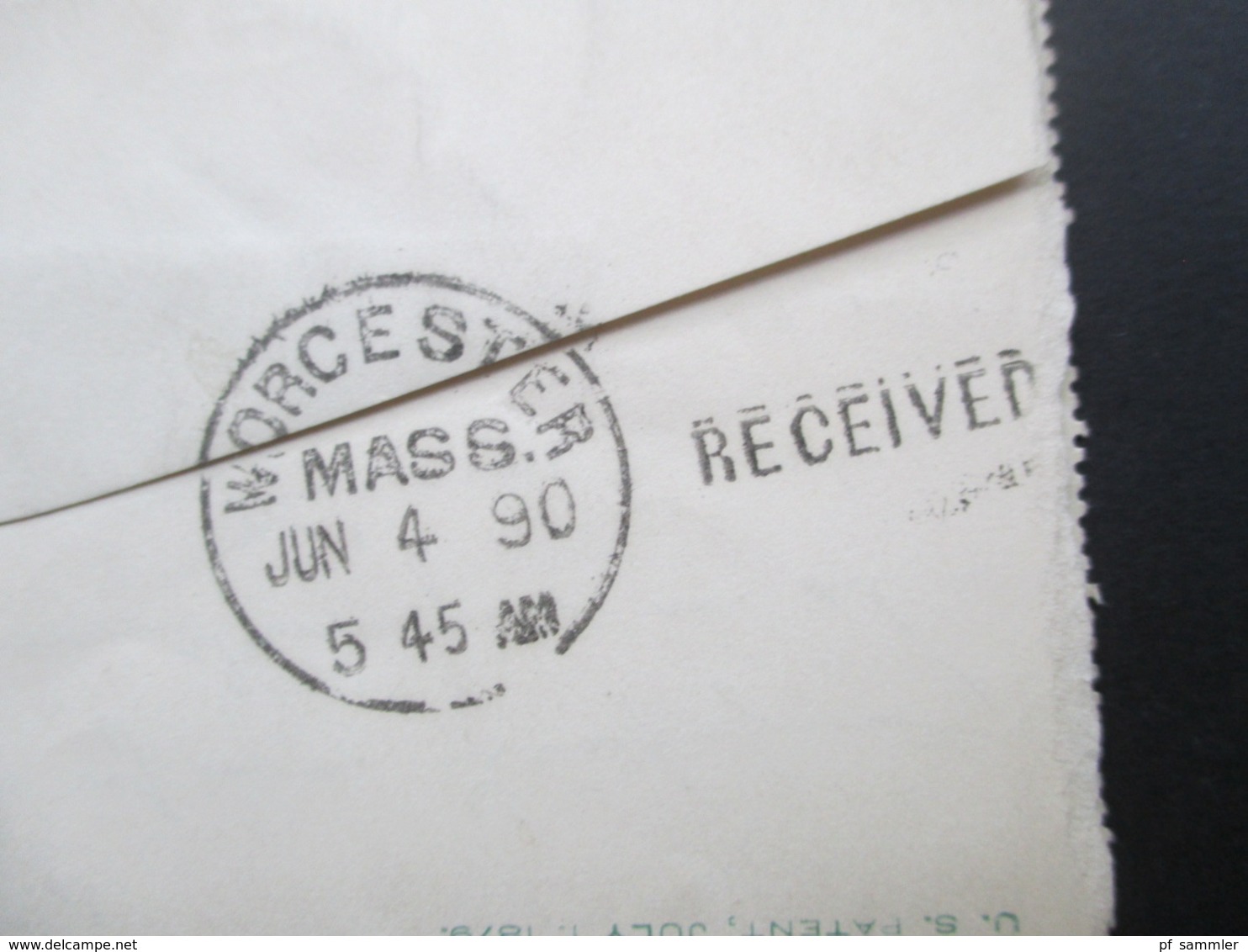 USA 1890 Letter Sheet Envelope New York - Worcester Mass Stempel Received Social Philately Dr. Oskar Bolza Mathematiker - Covers & Documents