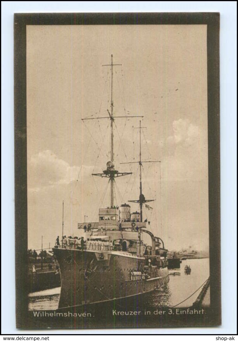 U8710/ Kreuzer In Der 3.Einfahrt  Wilhelmshaven Schleuse, Marie Kriegsschiff AK - Oorlog