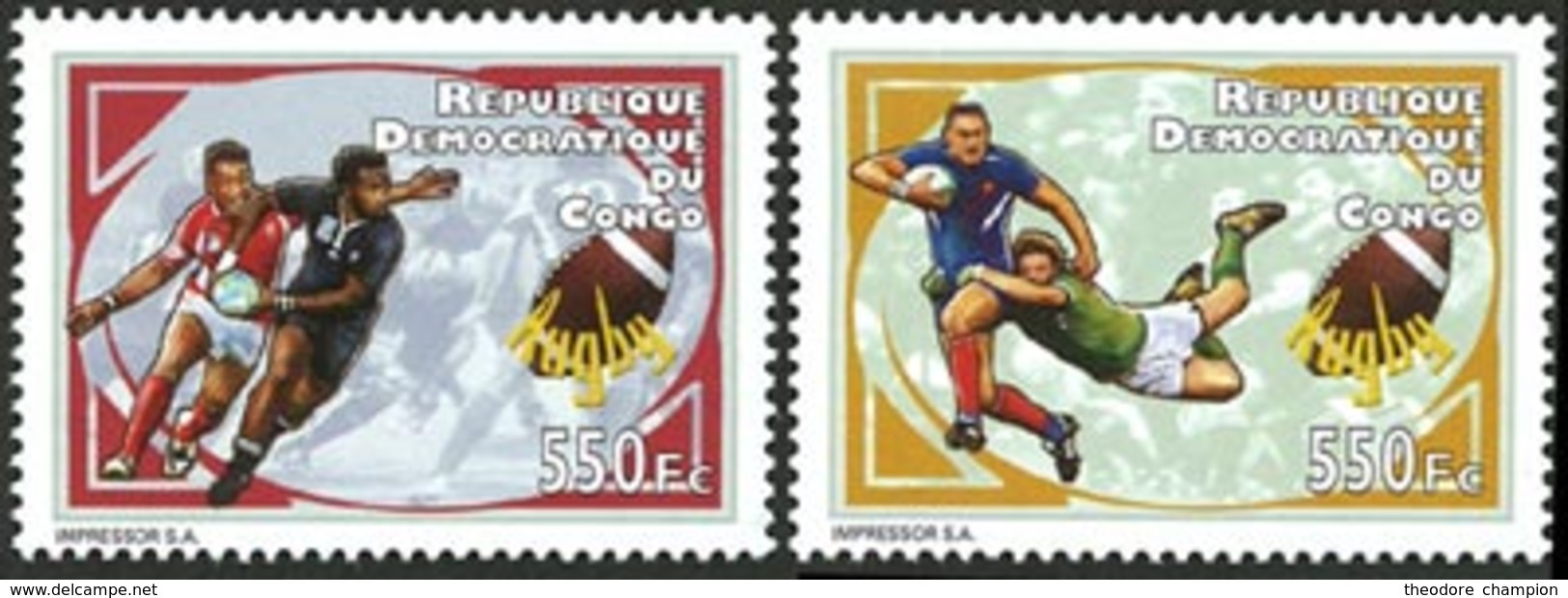 CONGO EX ZAIRE Rugby 2v 2012 Neuf ** MNH - Neufs